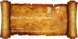 Maróthi Taddeus névjegykártya